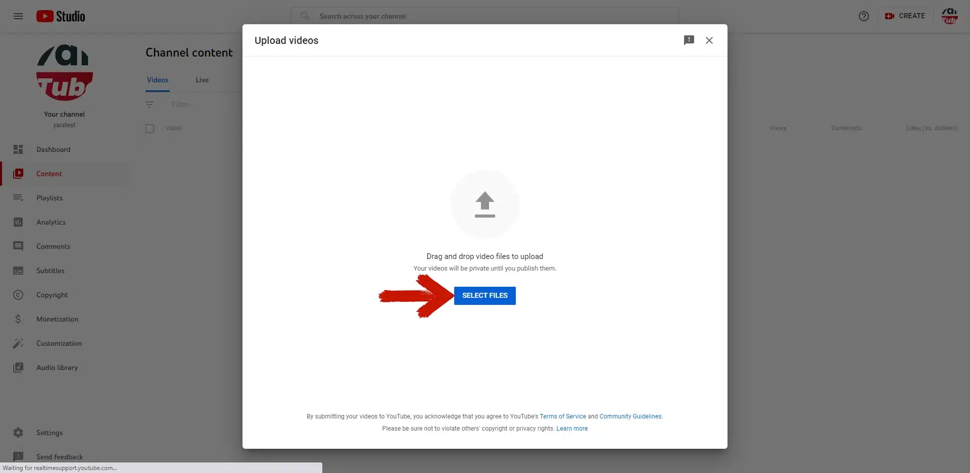 روی SELECT FILES کلیک کنید.