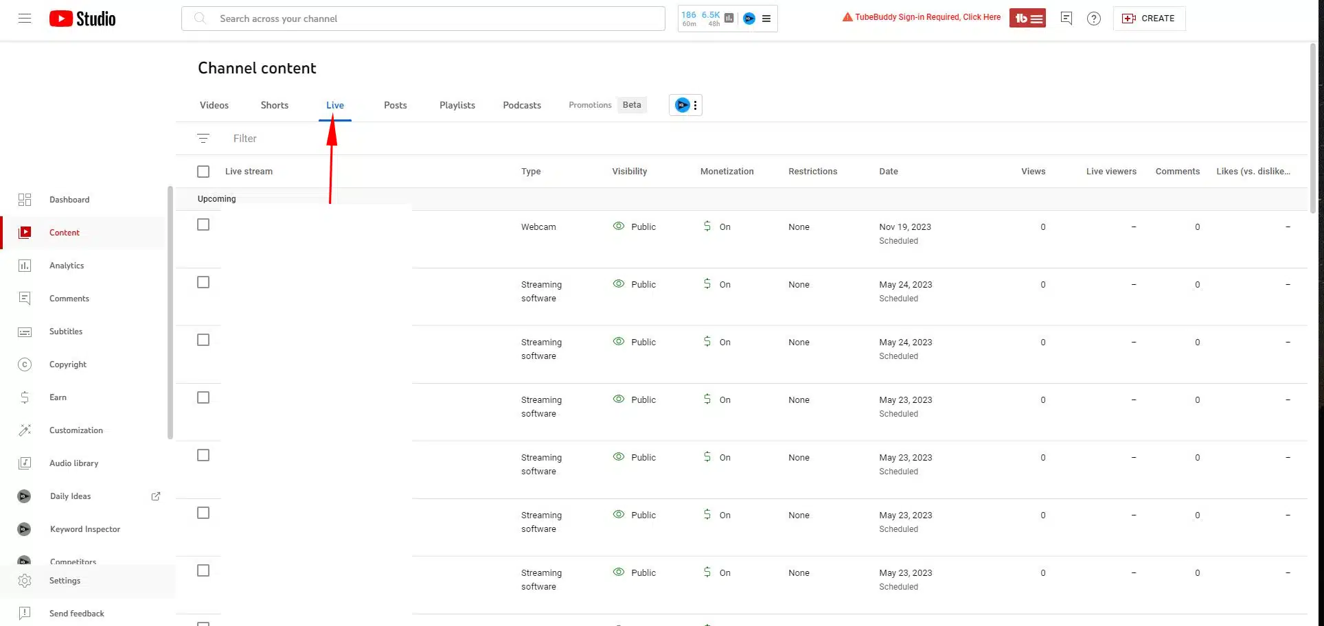 لایو زنده یوتیوب