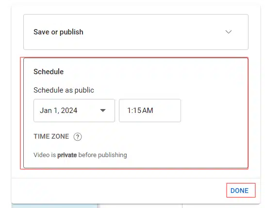 چگونه زمان انتشار ویدیو از قبل زمان بندی شده را تغییر دهیم؟
